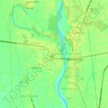 Topografische Karte La Fuente, Höhe, Relief