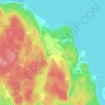 Topografische Karte Killingevid, Höhe, Relief