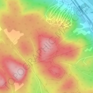 Topografische Karte Mont Farlagne, Höhe, Relief