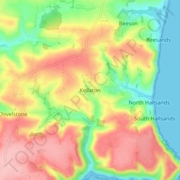 Topografische Karte Kellaton, Höhe, Relief