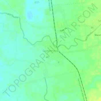 Topografische Karte Guacamayal, Höhe, Relief