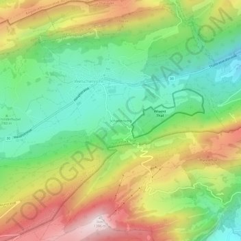 Topografische Karte Schattenberg, Höhe, Relief