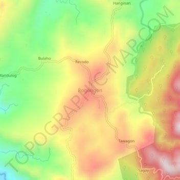 Topografische Karte Rogongon, Höhe, Relief