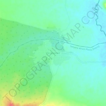 Topografische Karte Drobonso, Höhe, Relief