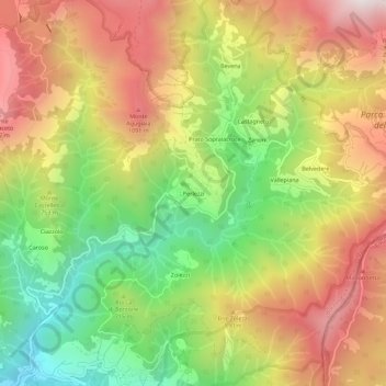 Topografische Karte Perlezzi, Höhe, Relief