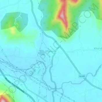 Topografische Karte Khalapur, Höhe, Relief