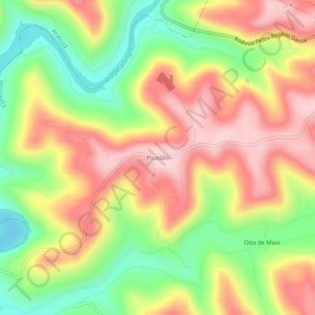 Topografische Karte Picadão, Höhe, Relief