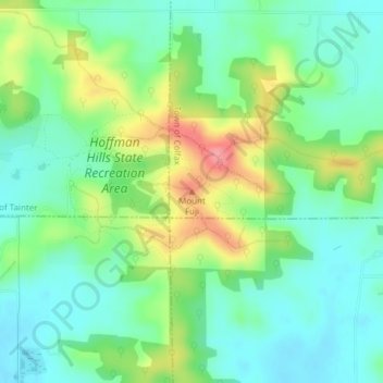 Topografische Karte Mount Fuji, Höhe, Relief