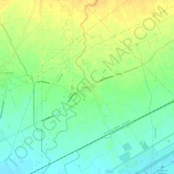 Topografische Karte Beano, Höhe, Relief