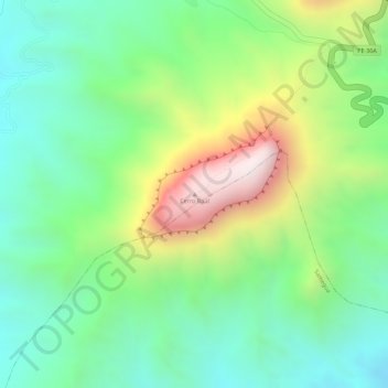 Topografische Karte Cerro Baúl, Höhe, Relief