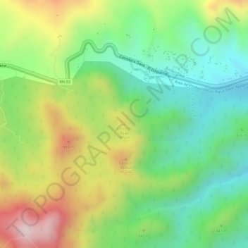 Topografische Karte Cerro El Bijao, Höhe, Relief