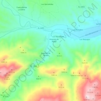 Topografische Karte Los Vegas, Höhe, Relief