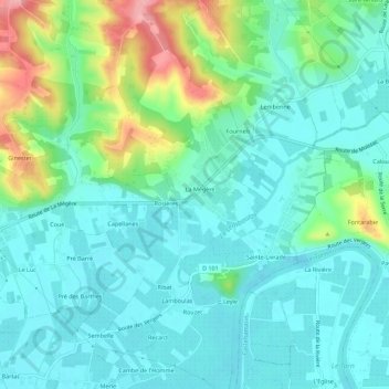 Topografische Karte La Mégère, Höhe, Relief