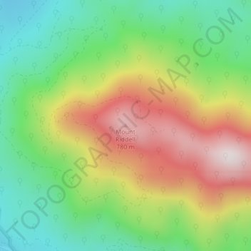 Topografische Karte Mount Riddell, Höhe, Relief