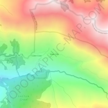 Topografische Karte Silver City, Höhe, Relief