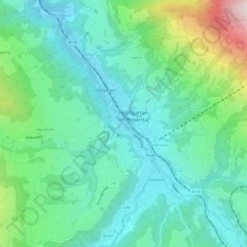 Topografische Karte Kühle Luft, Höhe, Relief