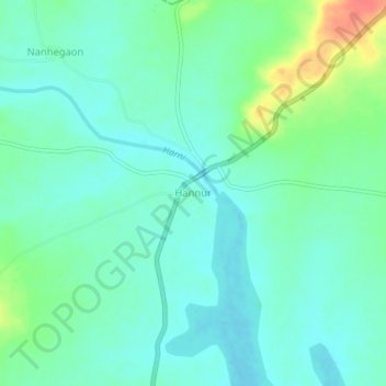 Topografische Karte Hannur, Höhe, Relief