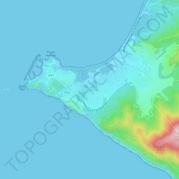 Topografische Karte Punta Ala, Höhe, Relief