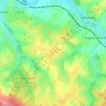 Topografische Karte Hurtebise, Höhe, Relief
