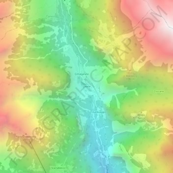Topografische Karte Lirone, Höhe, Relief