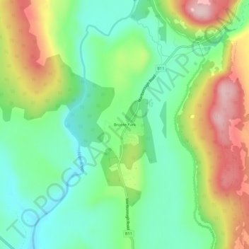 Topografische Karte Bronte Park, Höhe, Relief