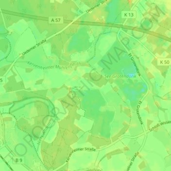 Topografische Karte Vorselaer, Höhe, Relief