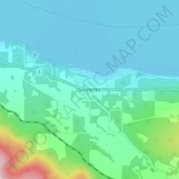 Topografische Karte Sorrento, Höhe, Relief