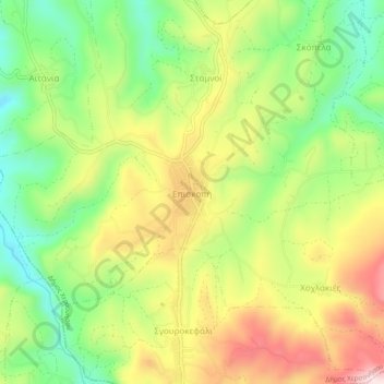 Topografische Karte Episkopi, Höhe, Relief