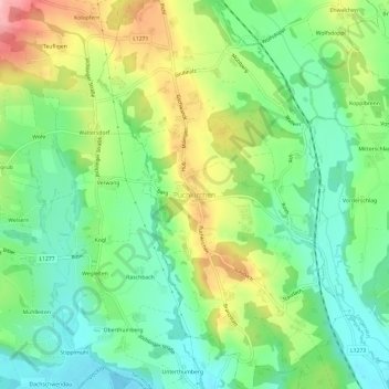 Topografische Karte Puchkirchen, Höhe, Relief