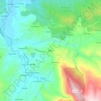 Topografische Karte Abadia, Höhe, Relief