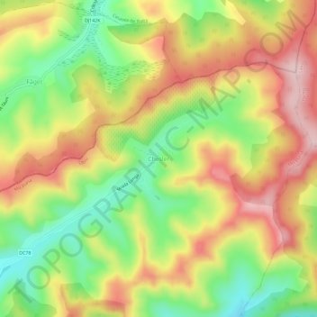 Topografische Karte Chesler, Höhe, Relief