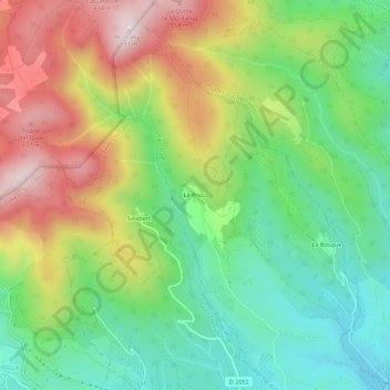 Topografische Karte Le Priou, Höhe, Relief
