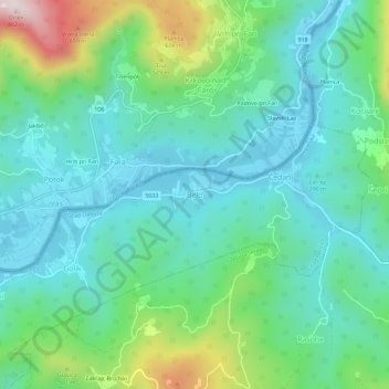 Topografische Karte Belo, Höhe, Relief