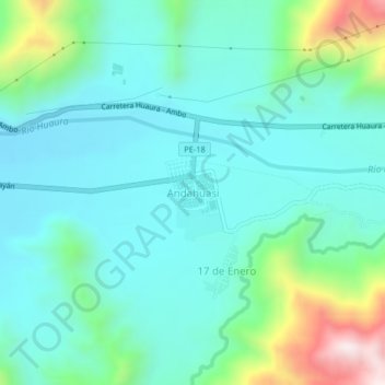 Topografische Karte Andahuasi, Höhe, Relief