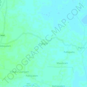 Topografische Karte Indupur, Höhe, Relief