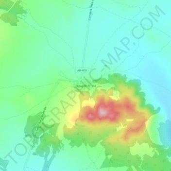 Topografische Karte Nava de Arriba, Höhe, Relief