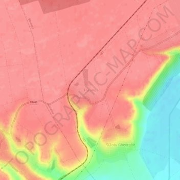 Topografische Karte Frasinu, Höhe, Relief