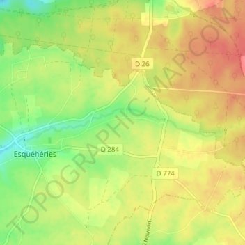 Topografische Karte Le Sarrois, Höhe, Relief