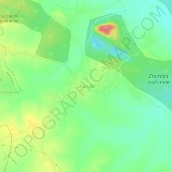 Topografische Karte Churulia, Höhe, Relief