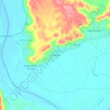 Topografische Karte El Tambo, Höhe, Relief
