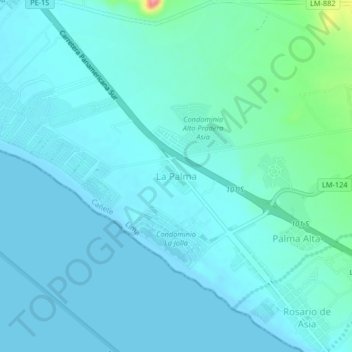 Topografische Karte La Palma, Höhe, Relief