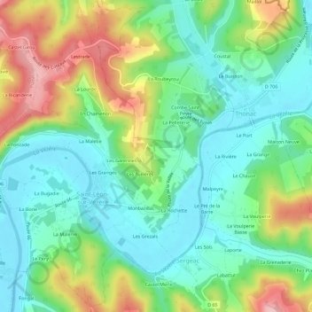 Topografische Karte Le Bonhomme, Höhe, Relief