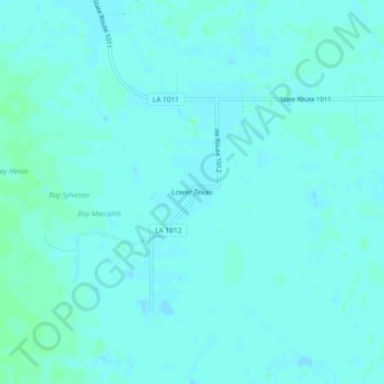 Topografische Karte Lower Texas, Höhe, Relief