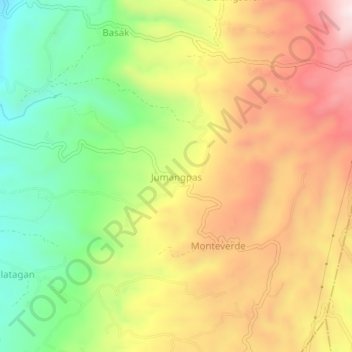 Topografische Karte Jumangpas, Höhe, Relief