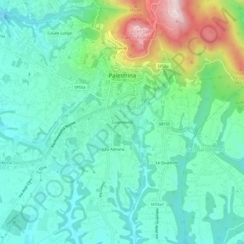 Topografische Karte Colombella, Höhe, Relief