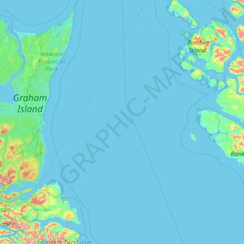 Topografische Karte Skeena-Queen Charlotte, Höhe, Relief