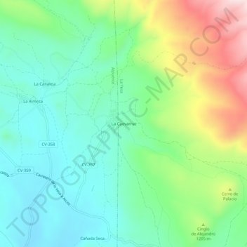 Topografische Karte La Cuevarruz, Höhe, Relief
