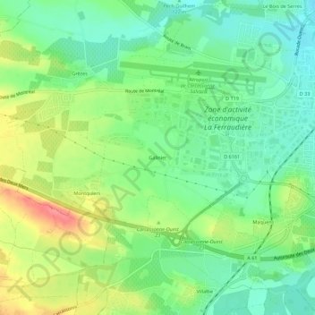 Topografische Karte Galinier, Höhe, Relief