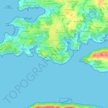 Topografische Karte Clegueriou, Höhe, Relief