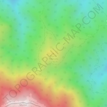 Topografische Karte Monte Pennino, Höhe, Relief